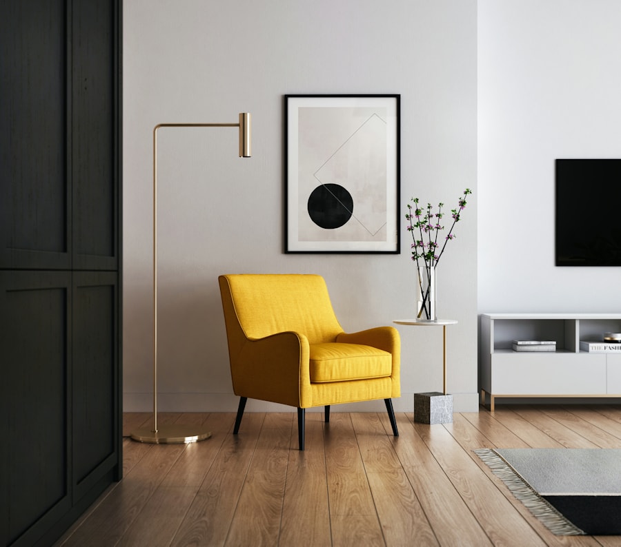 Calm home interior with sunlight